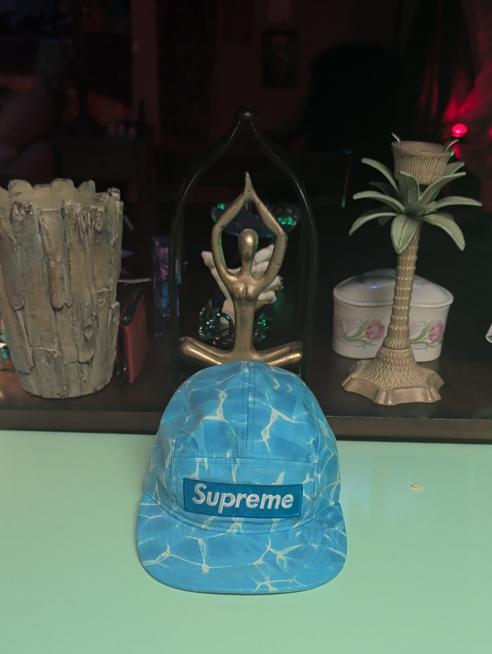 Supreme Blue Water-Print 5-Panel Camp Cap